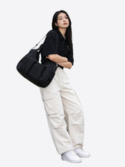 Large capacity nylon shoulder bag R31005