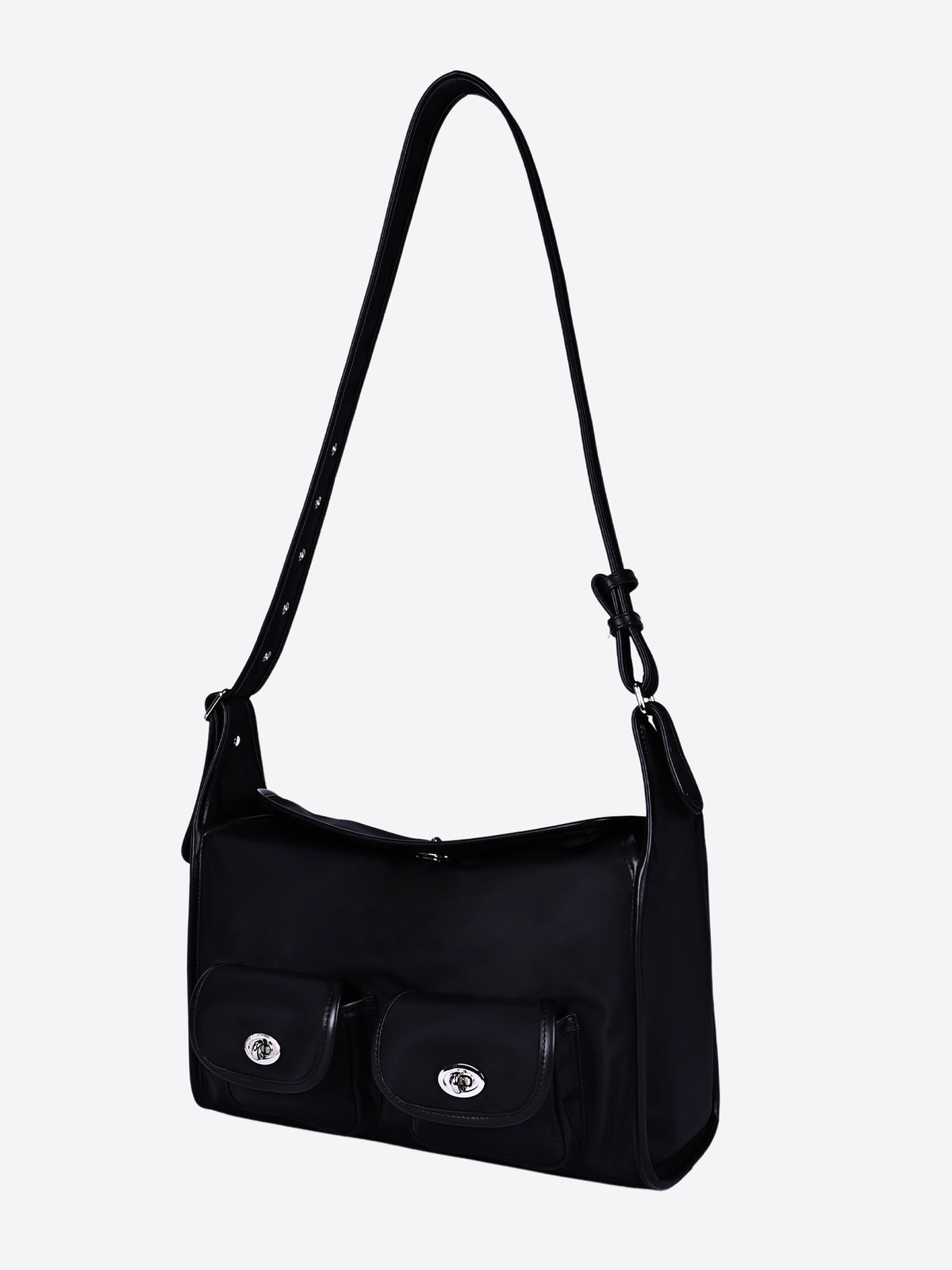 Nylon multi-pocket shoulder bag R31035