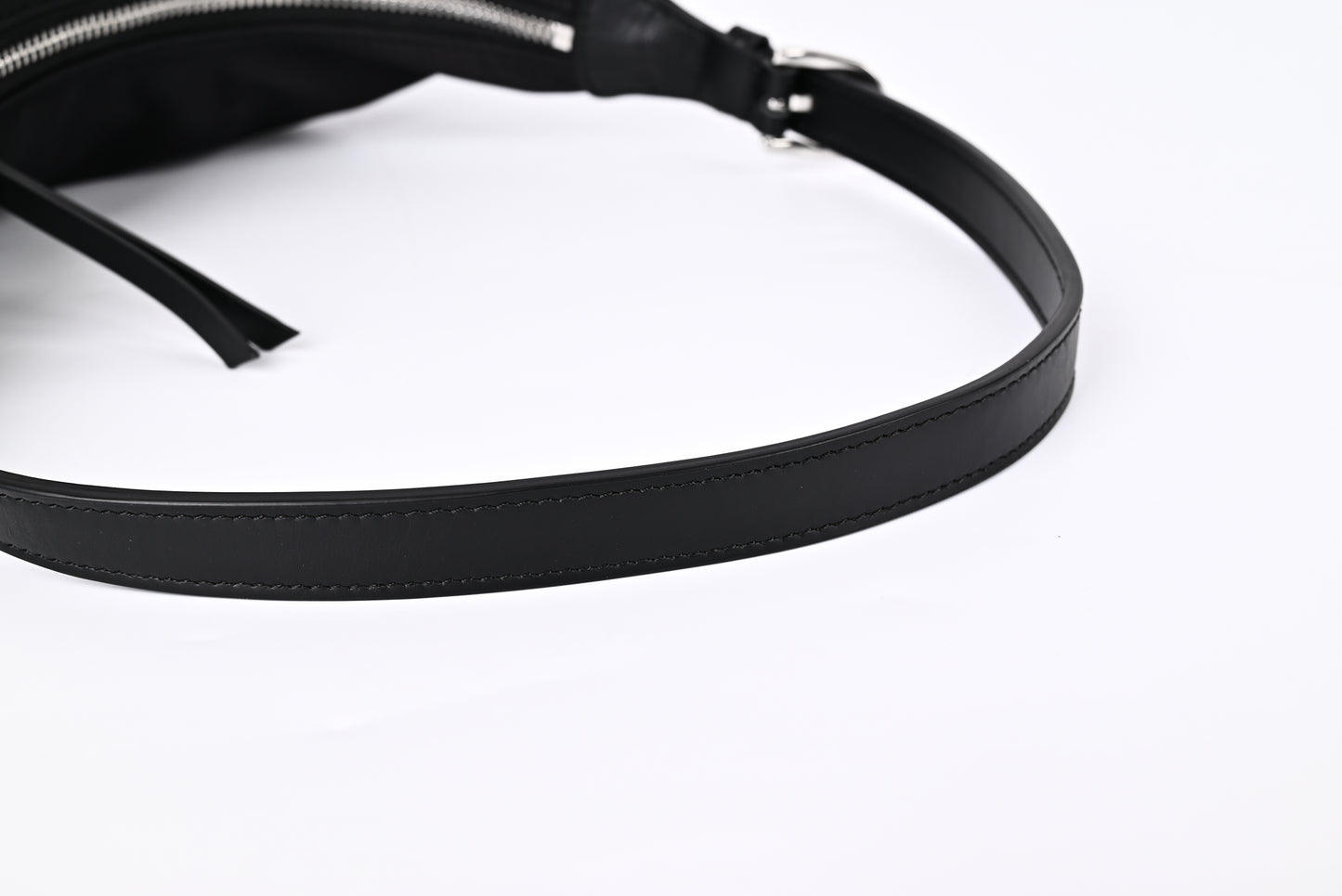 Prada-Inspired Black Nylon Hobo Shoulder Bag - Waterproof Daily Commuter Tote with Leather Trim