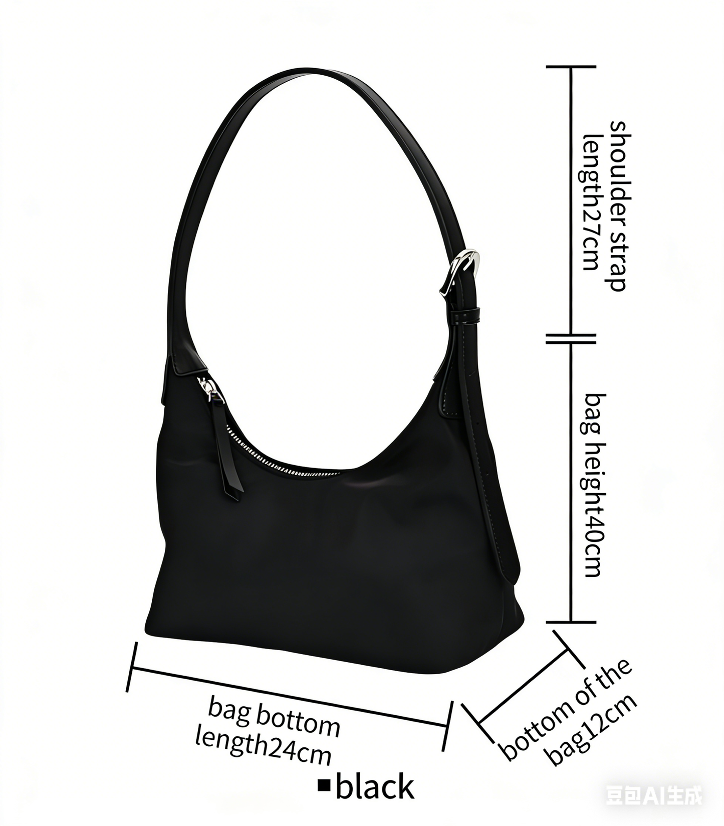 Richard Tawney black nylon shoulder bag - minimalist daily luxury handbag