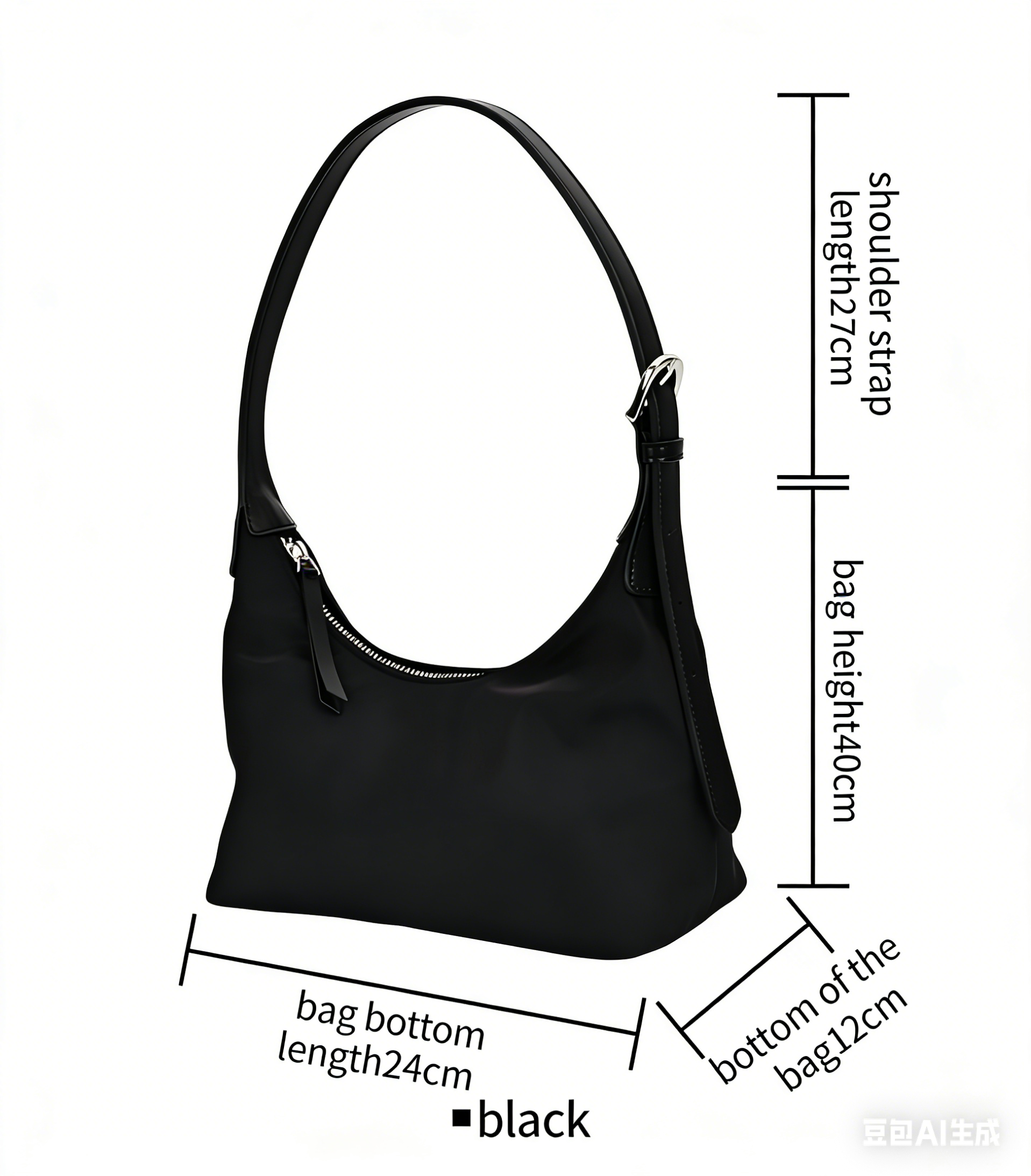 Richard Tawney black nylon shoulder bag - minimalist daily luxury handbag