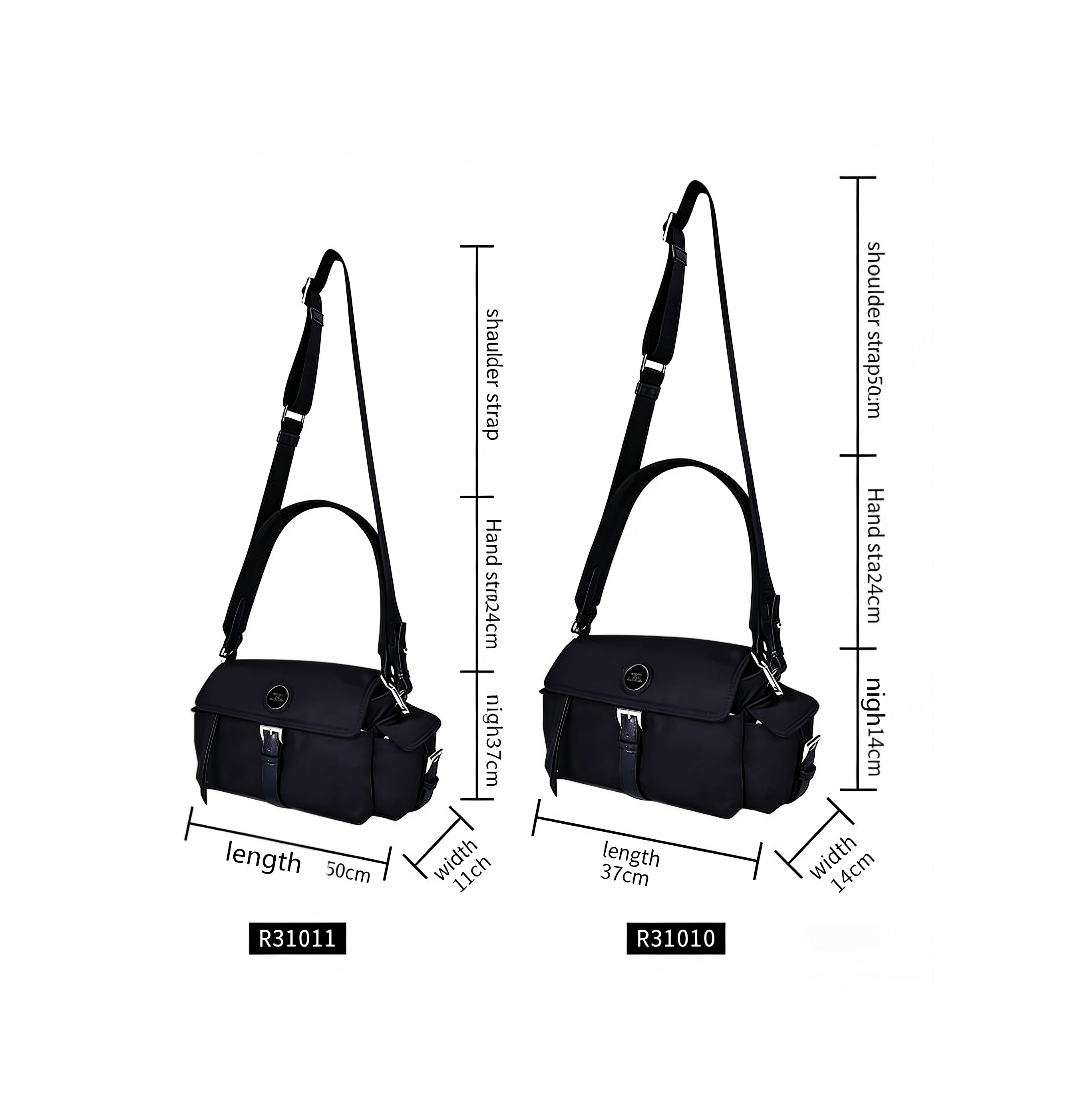 Prada-inspired black nylon hobo shoulder bag with leather accents and structured design