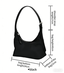 Richard Tawney black nylon shoulder bag - minimalist daily luxury handbag